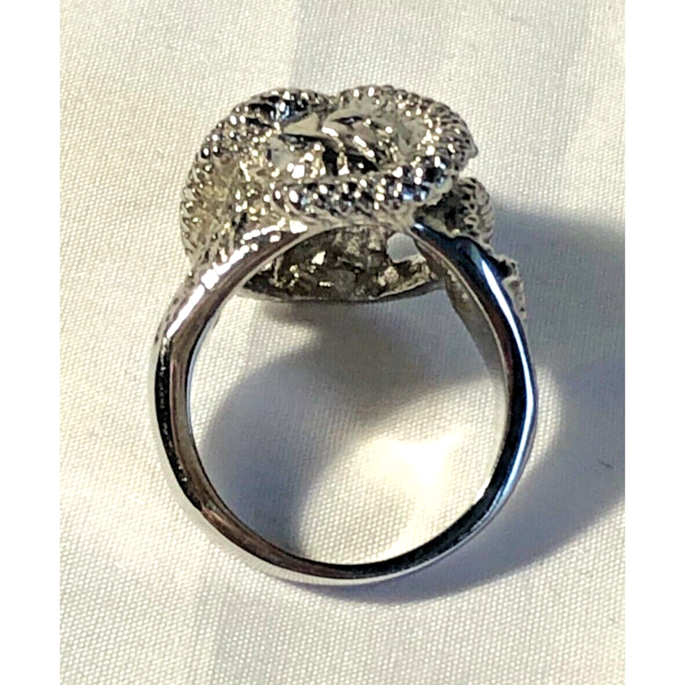 Sigal Silvertone Figural Skull & Snake Fang Men's Statement Bikers Ring Size 11 - Picture 6 of 8